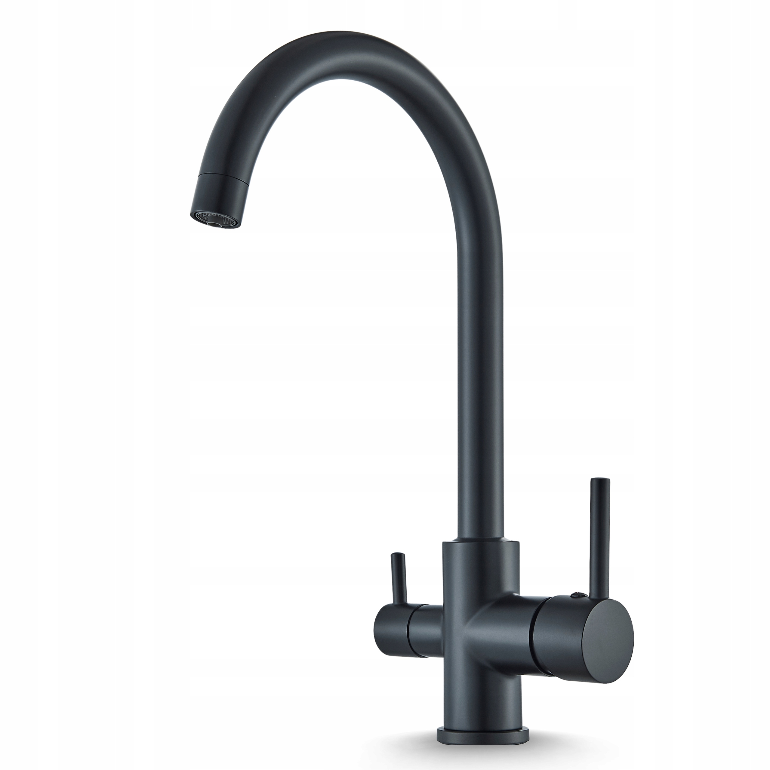 Kohútik Na Filter Vody Kuchynský Trojcestný Čierny Otočný Stojanový Výtok Pzh