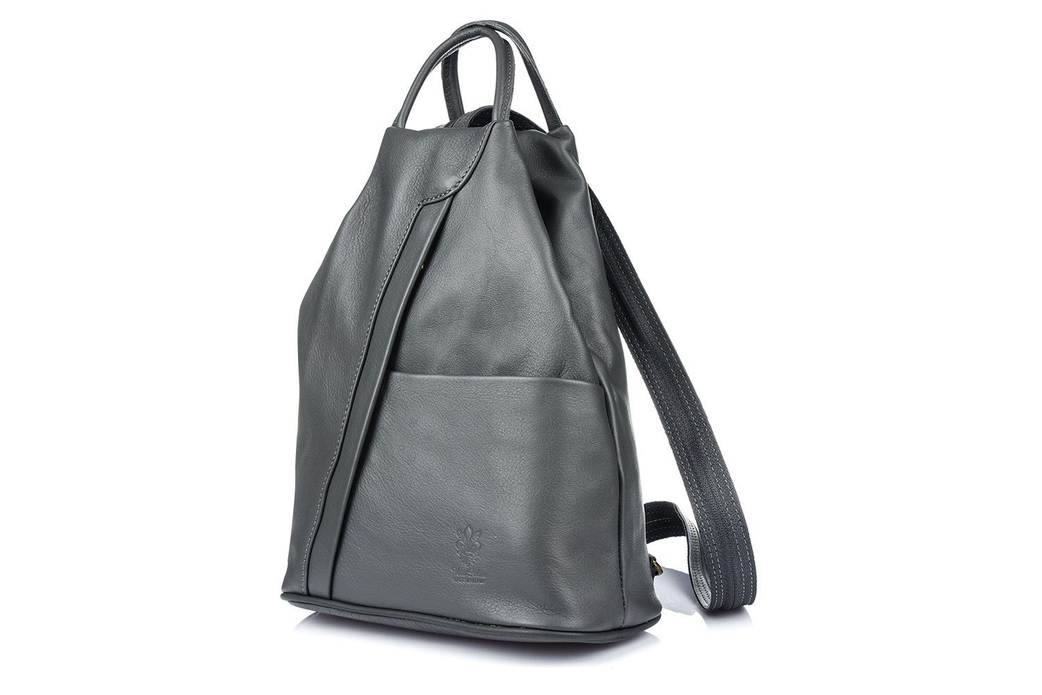 Šedý dámský kožený batoh, italský kožený batoh Vera Pelle T52