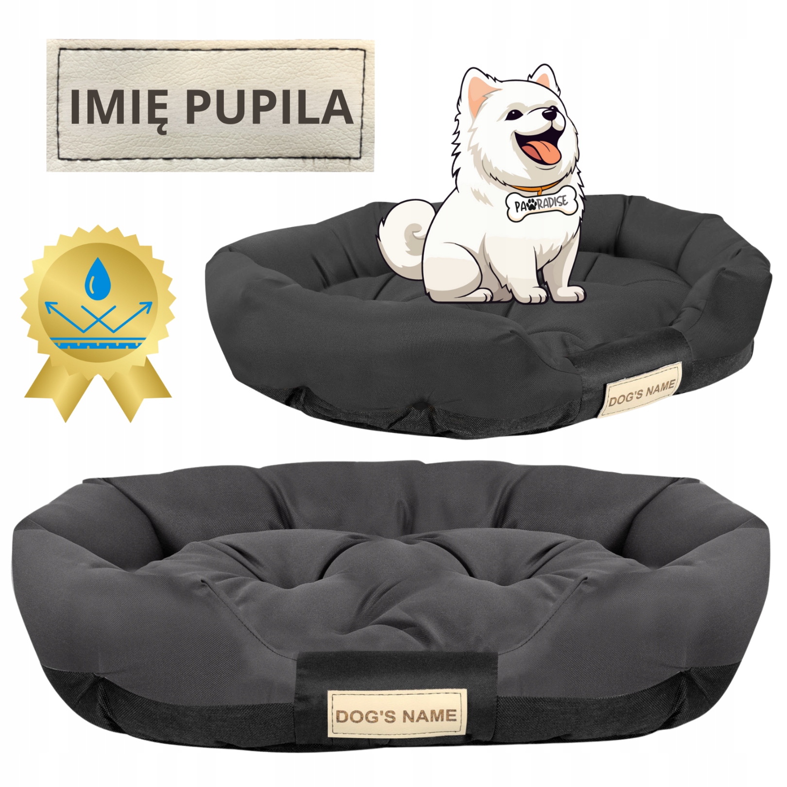 Levně pelíšek pro velkého psa Kotec XL se jménem Pohovka 115x95 cm Černá Oval