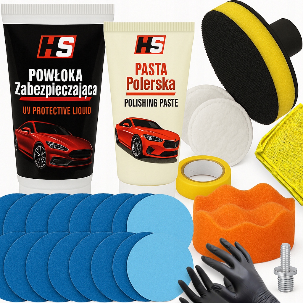 Zestaw Do Polerowania Regeneracji Odnowy Lamp Reflektorów Samochodowych Hs