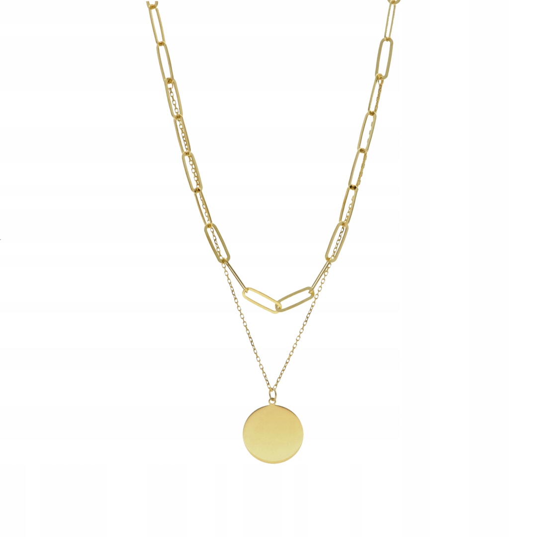 Dvojitý náhrdelník s kroužkem stříbro, pozlacený