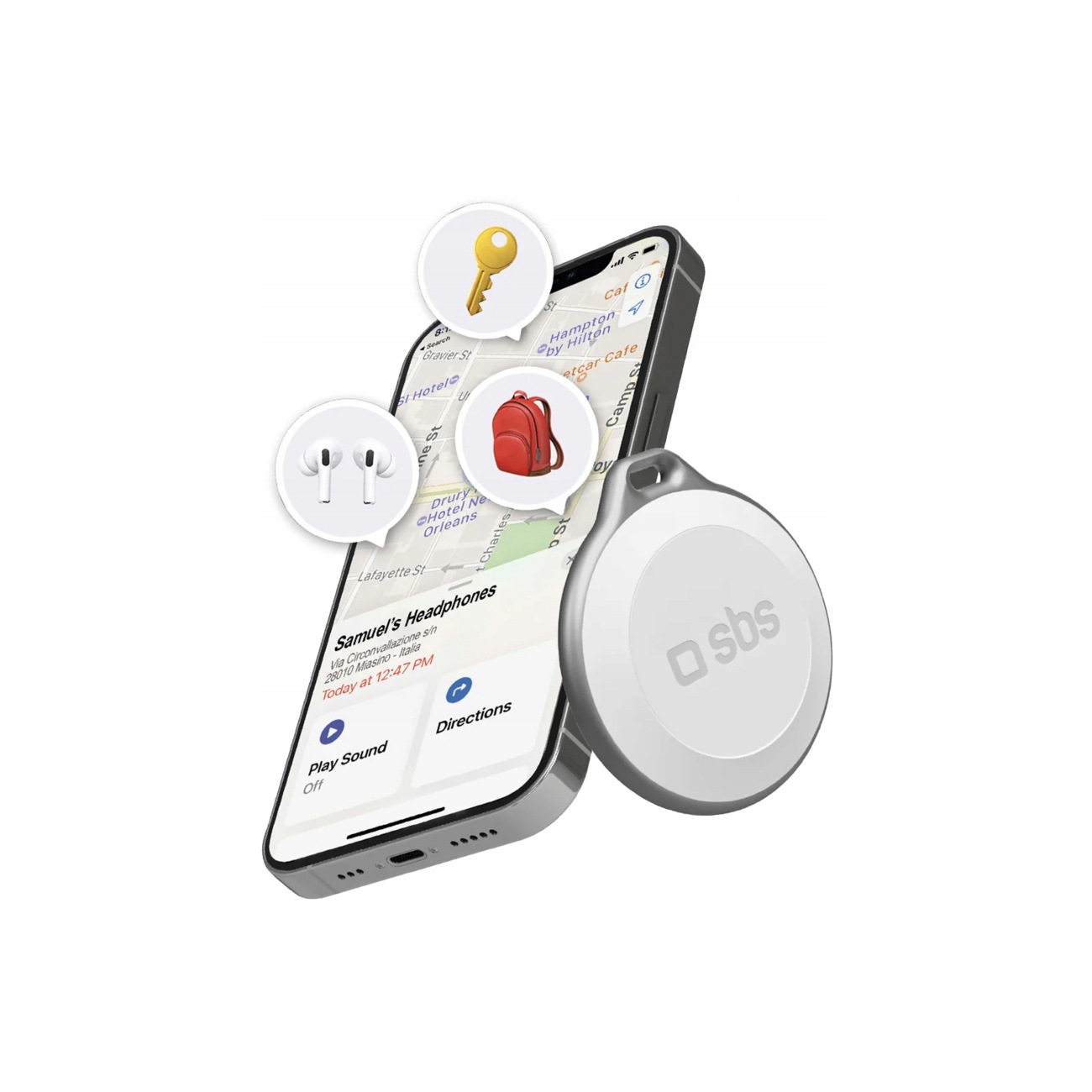 Lokalizátor Sbs Track My Circle vodotěsný IP65 kompatibilní s Apple Find