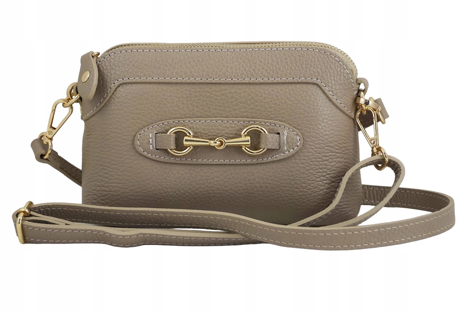 Malá dámská kabelka z přírodní kůže béžová