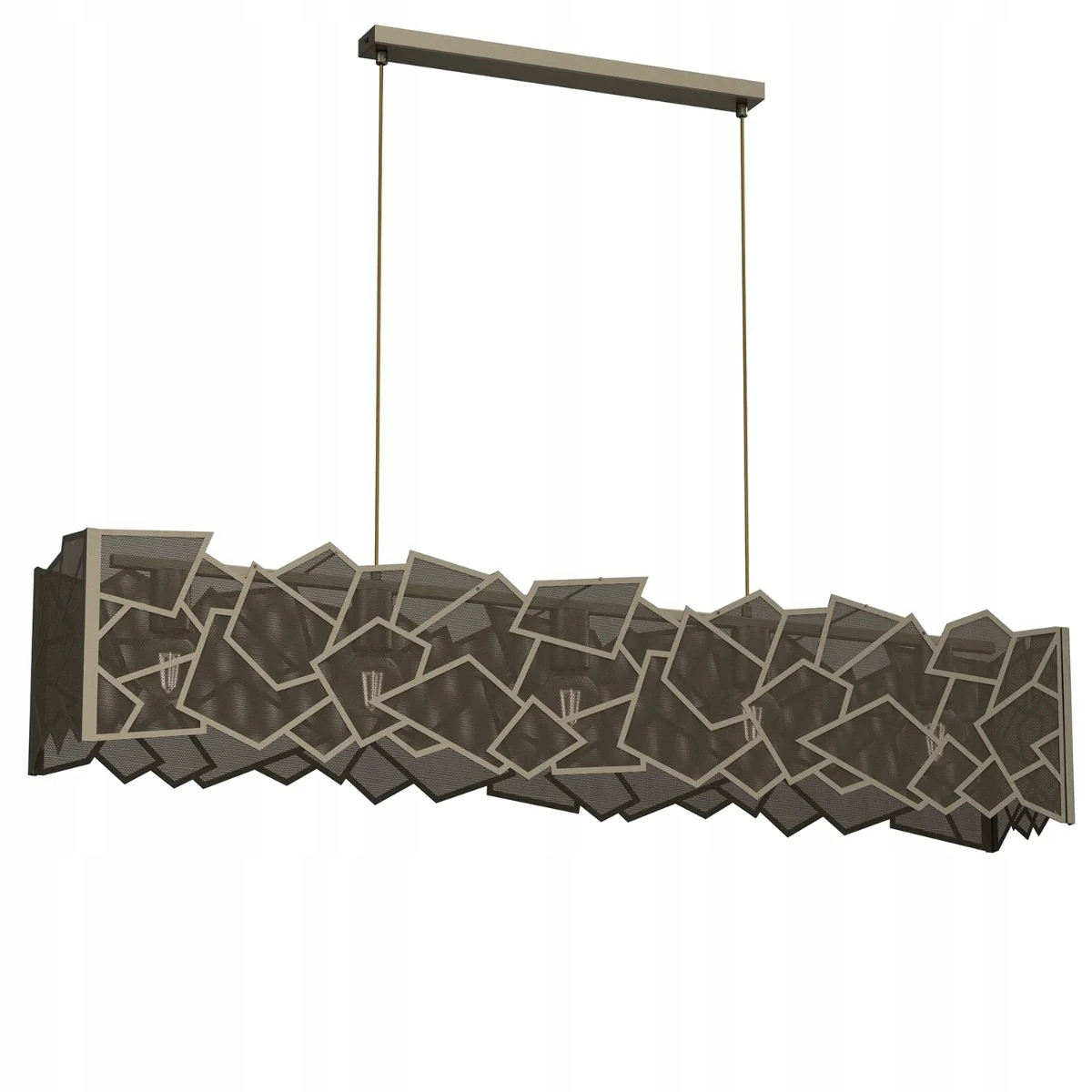 Moderná závesná lampa z titánového zlata podlhovastá 120 cm do obývacej izby Luminex