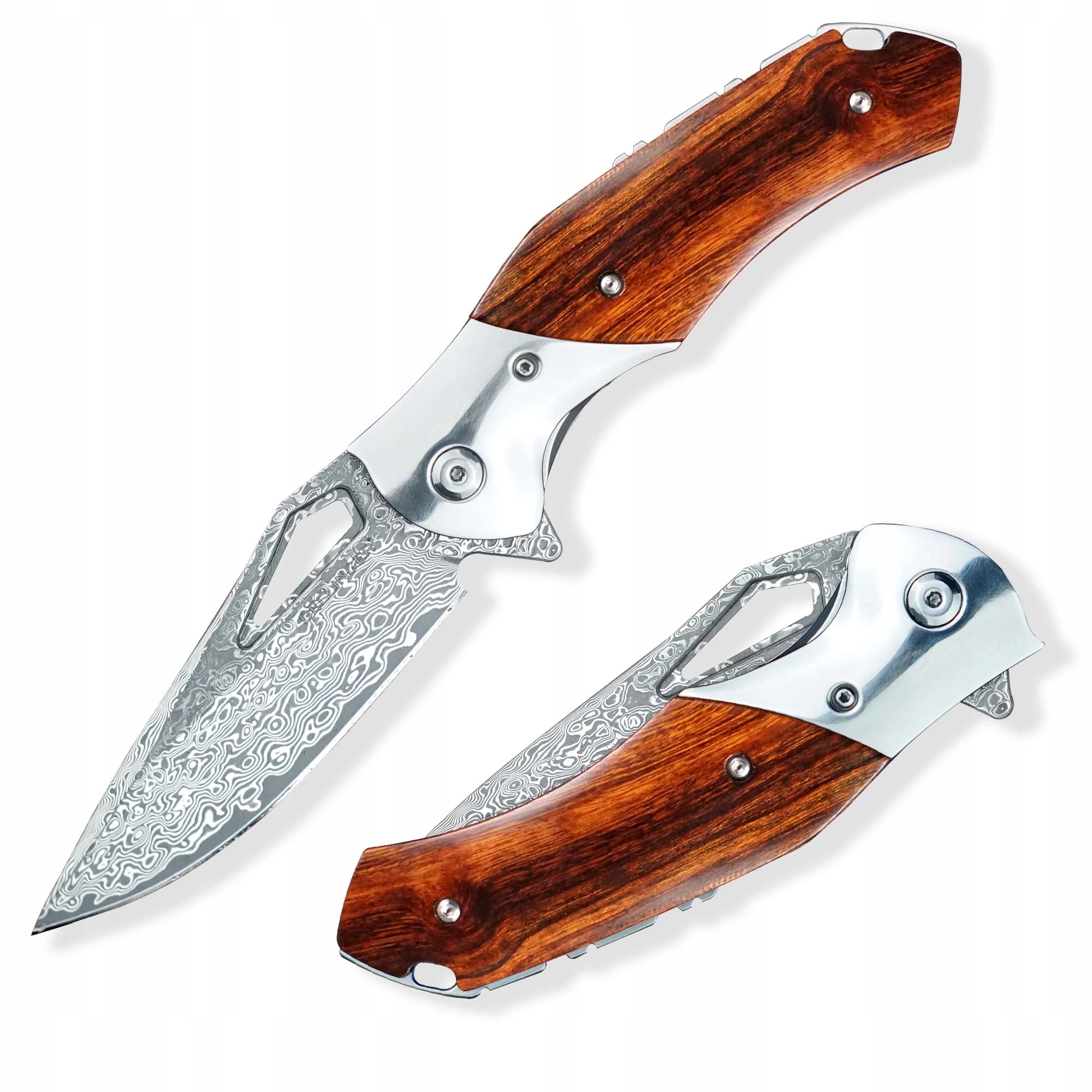 Damaškový lovecký zavírací nůž Dellinger Iron Mokuzai