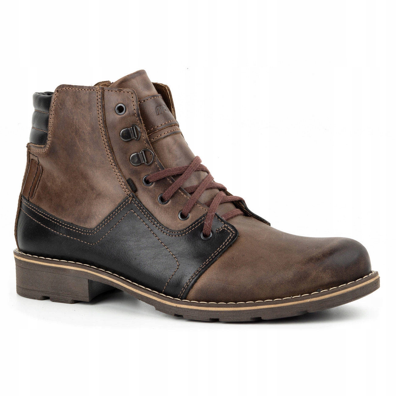 

Buty męskie zimowe Trzewiki skóra 323MP Brąz 46