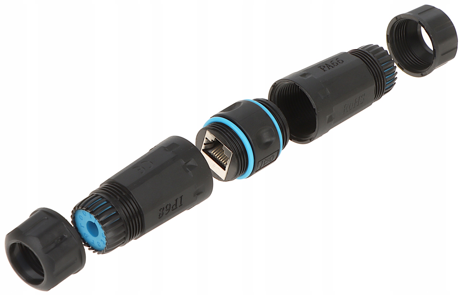 BECZKA RJ-45 POŁĄCZENIOWA HERMETYCZNA IP67 RJ45 kat.6 MUFA PRZELOTOWA RJ-45