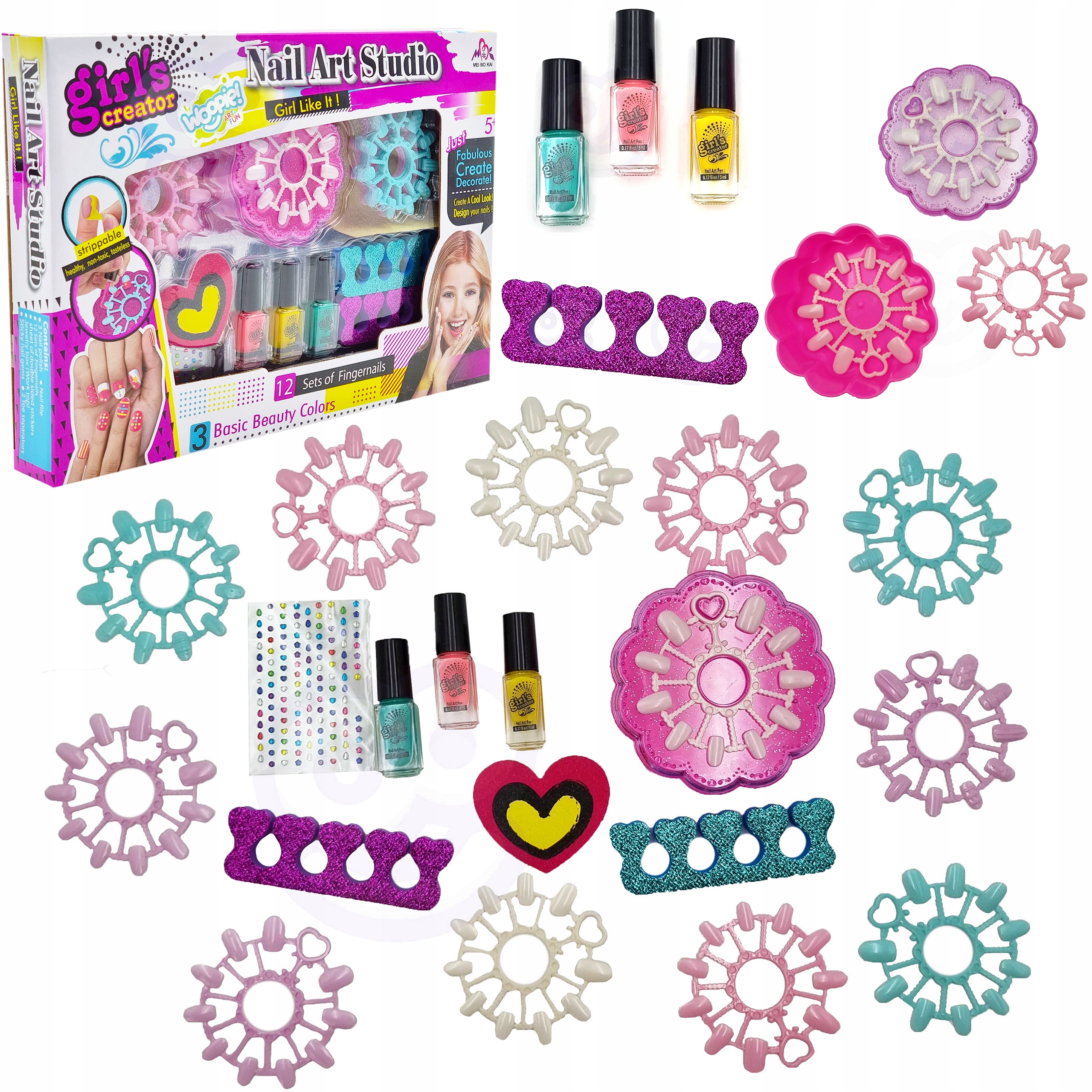 

Zestaw Do Malowania Paznokci Tipsy Naklejki Woopie