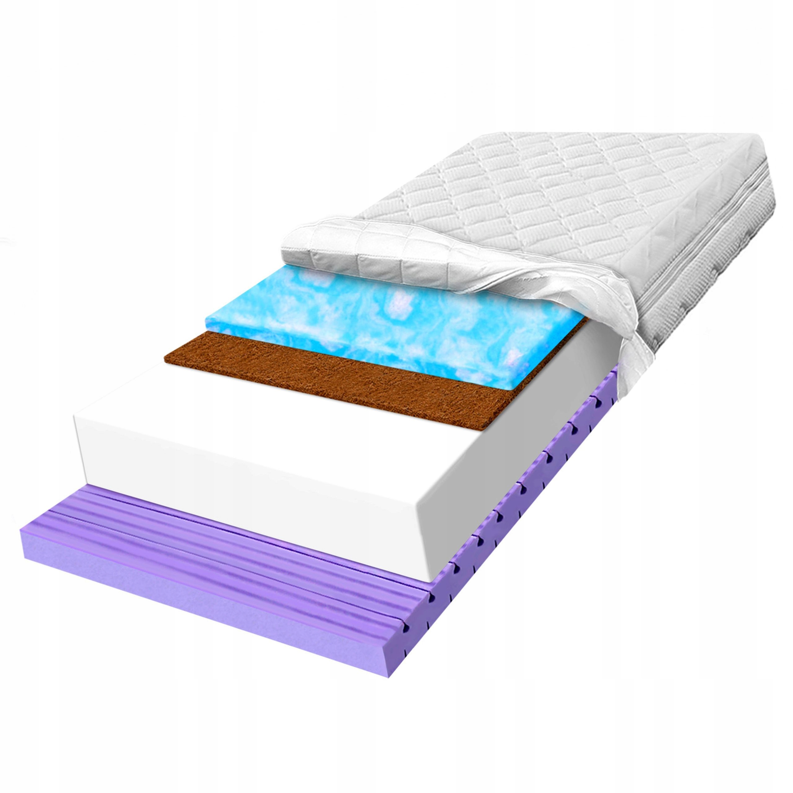 Matrac s kokosovou rohožou 170 x 200, obrysový, redukcia vibrácií, komfortný H2 20 cm