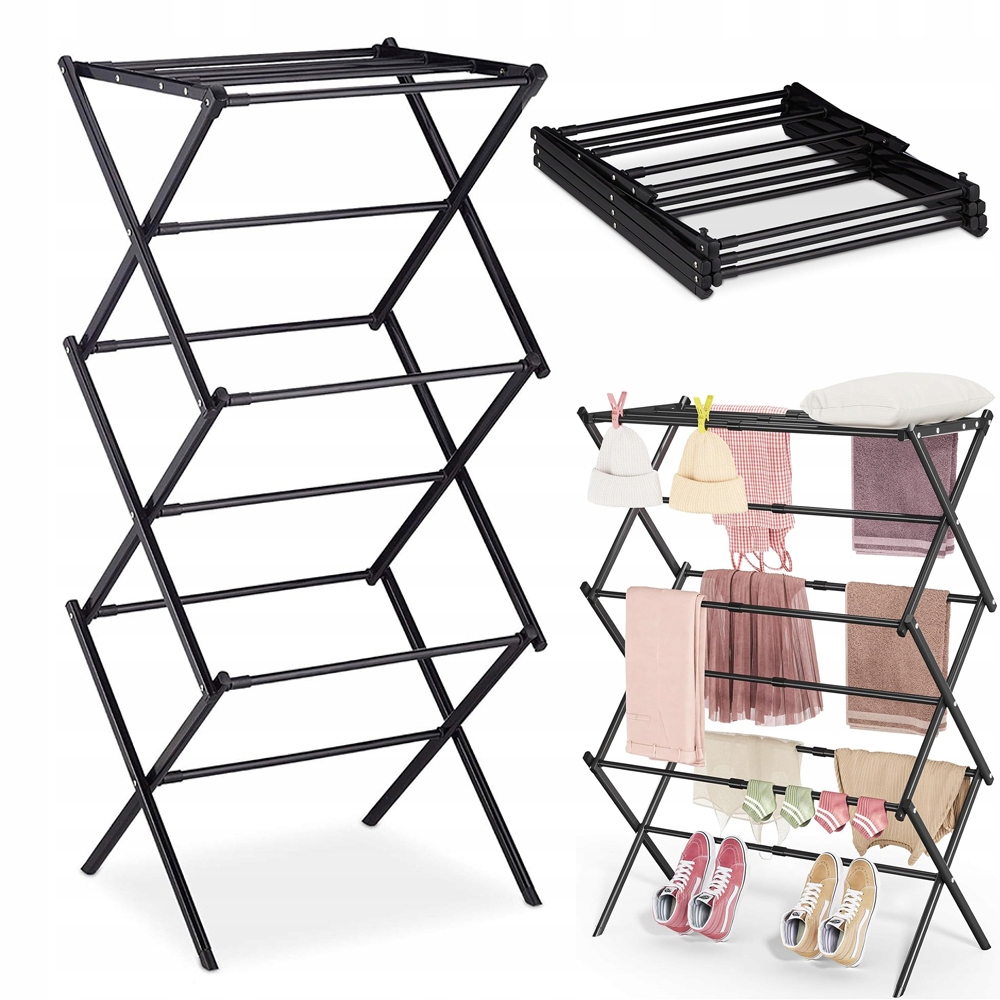 Levně Sušák Na Prádlo Oblečení Vertikální Stojací Vysoký Skládací