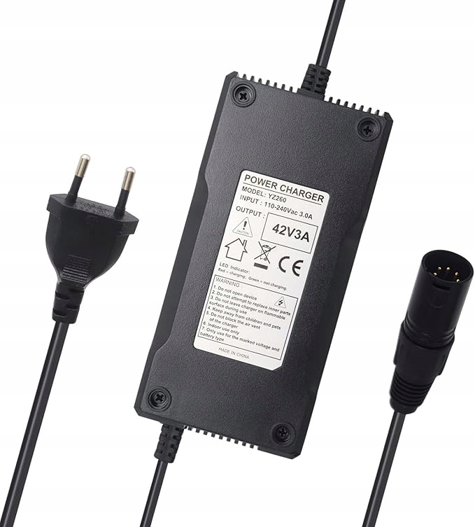 Síťová Nabíječka Černá 42V Pro Baterie 36V 5-PINOVÁ Xlr 3A 126W