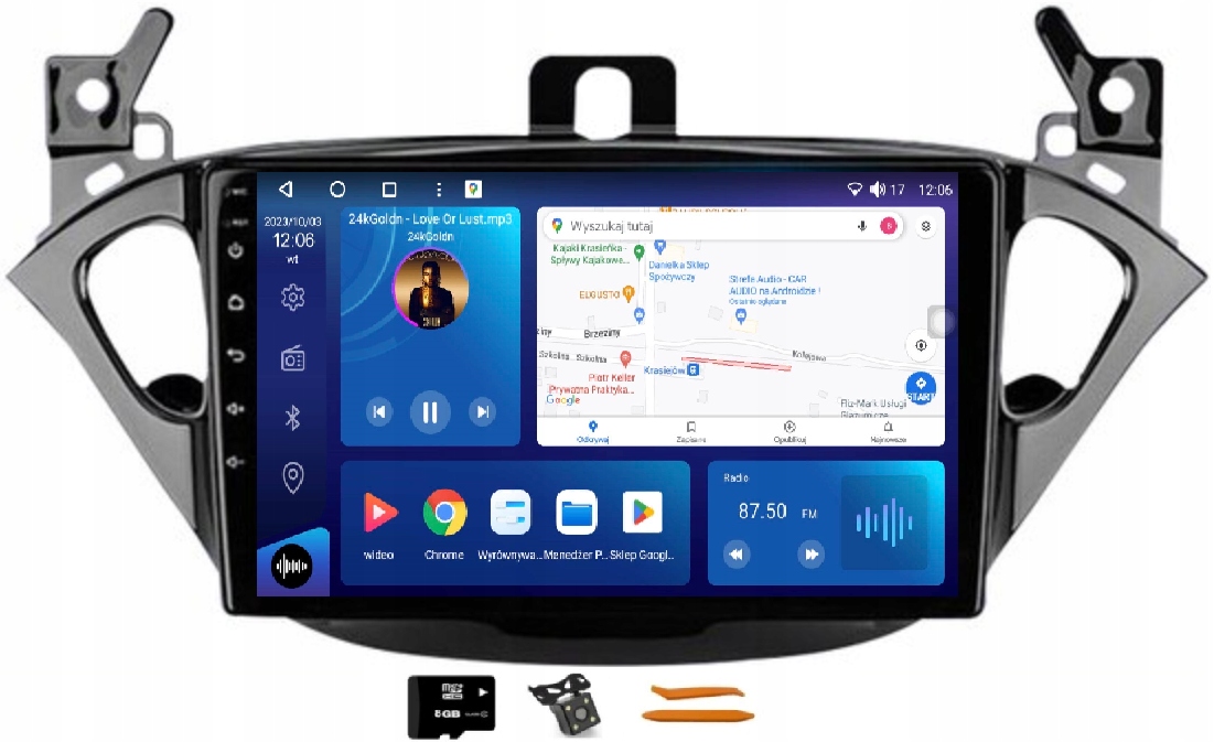 Radio Android Nawigacja XQ460S Qled Carplay Lte Gps Dsp Opel Corsa E 14-19