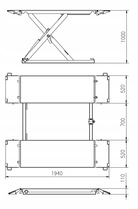 PODNOSNIK NOZYCOWY MOBILNY NORTEC PRO PN3001D Producent code PN30001D