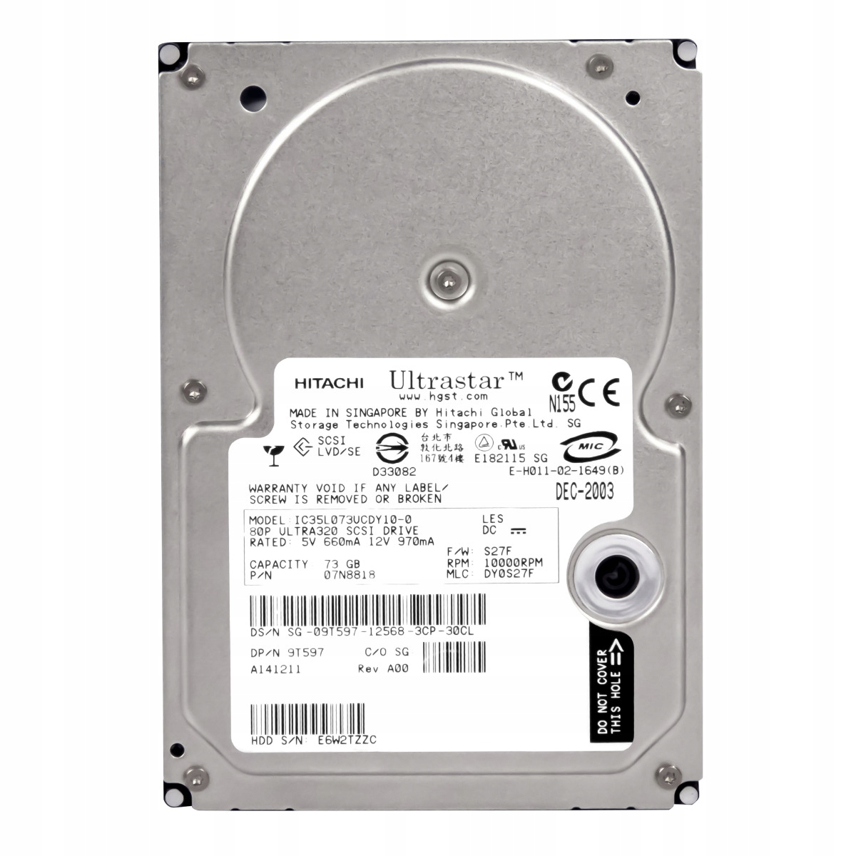 Dell 09T597 73GB 10K Scsi 3.5'' IC35L073UCDY10-0