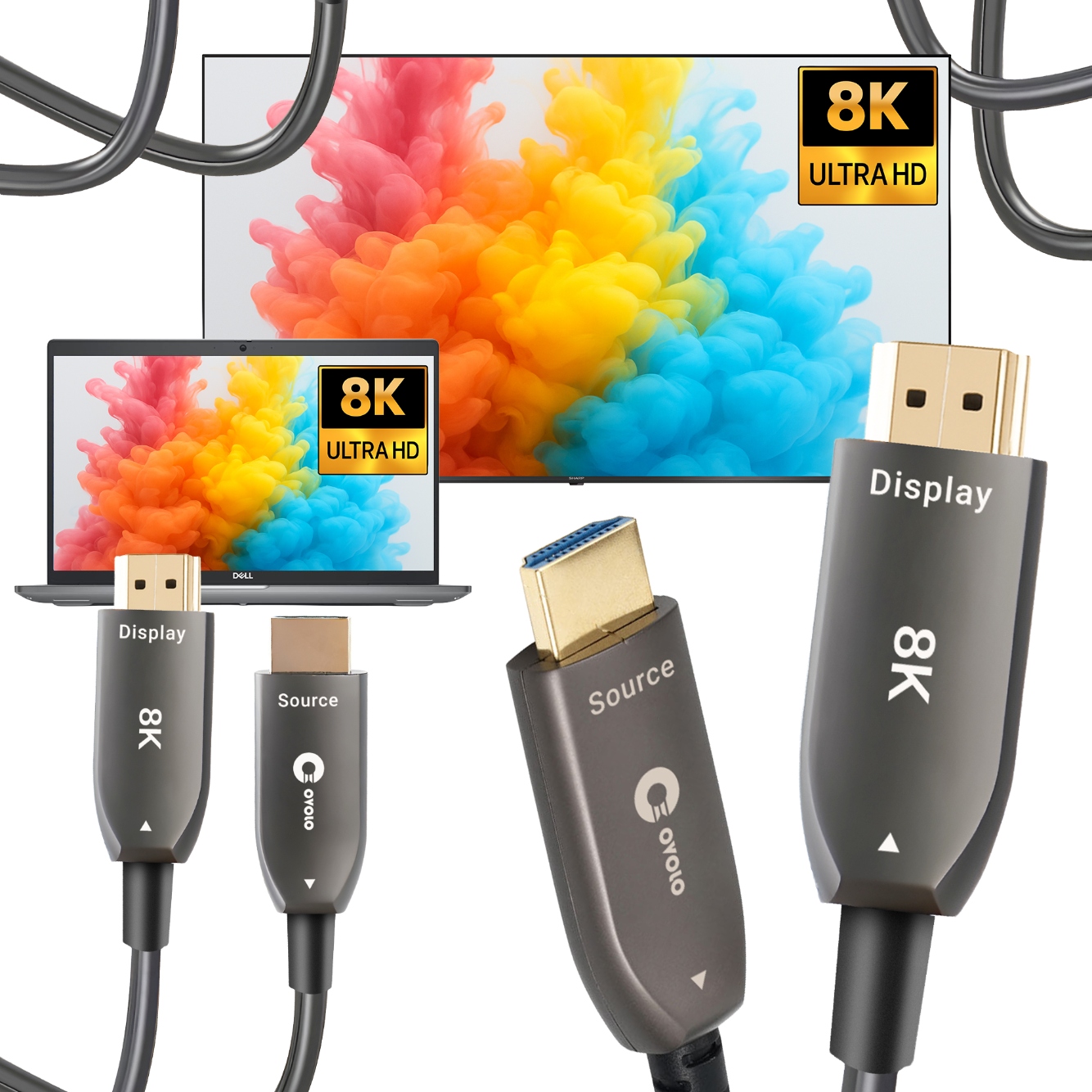Optický kábel Hdmi Aoc pre Tv Monitora 20 m 8K 3D Optický, Silný