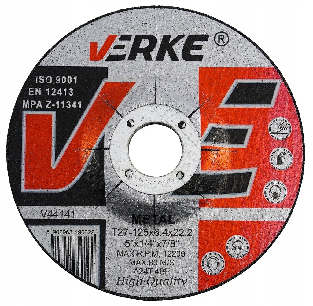 TARCZA DO SZLIFOWANIA METALU 125mm x 6,4 VERKE