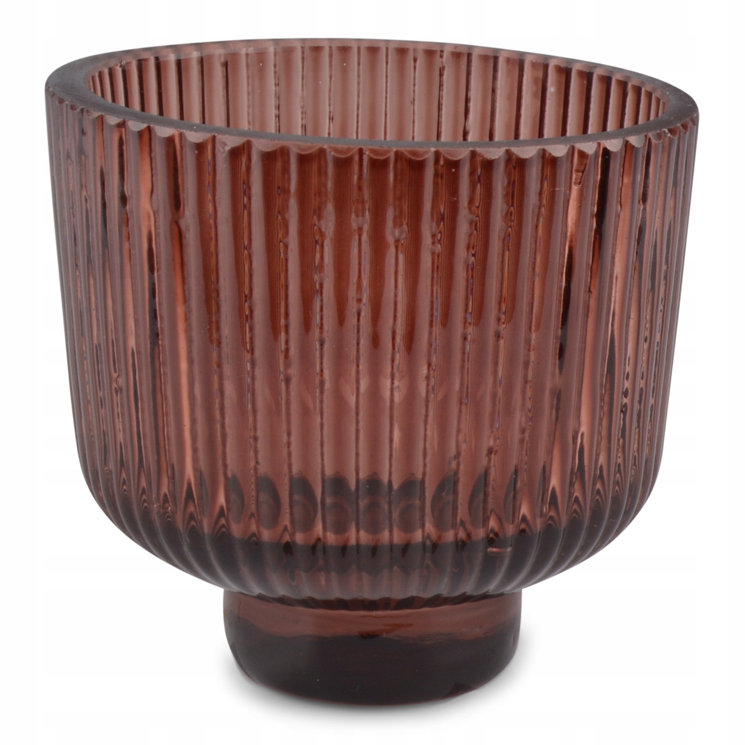 

Bordowy Świecznik tealight szklany