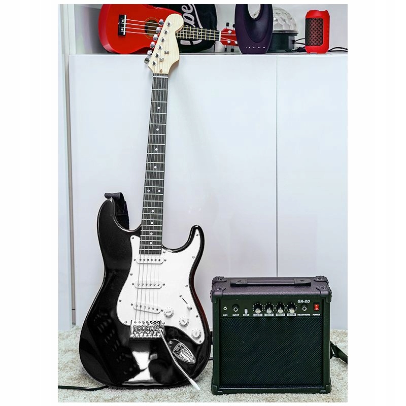 NN EG SET BK ZESTAW GITAROWY DO NAUKI GITARA ELEKTRYCZNA ZE WZMACNIACZEM Mostek Ruchomy