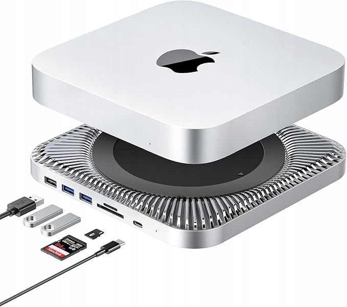 RayCue Mac Mini Hub a stojan typu C s krytom Ssd