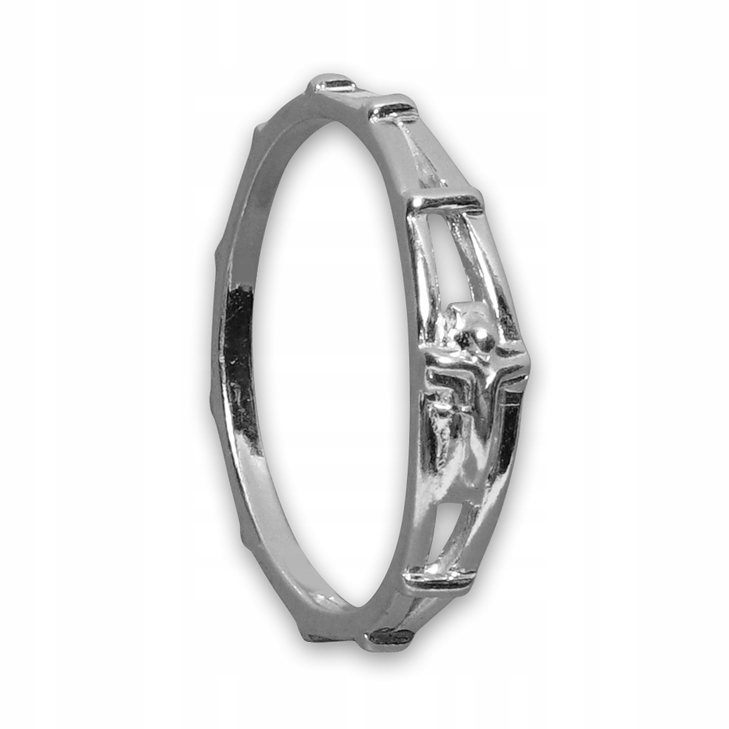 

Różaniec na palec, obrączka srebro pr. 925 r. 12