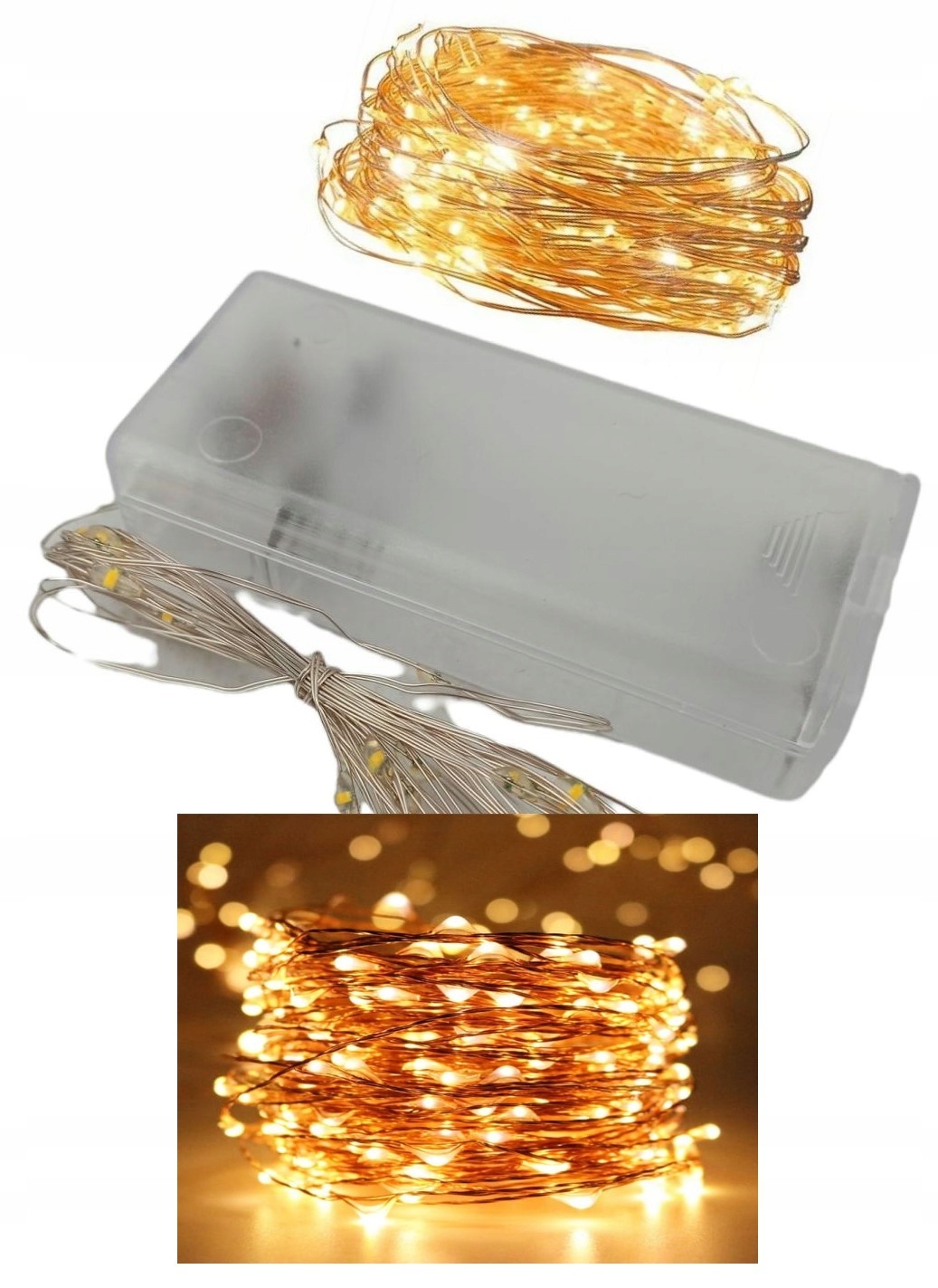 

Lampki Druciki Girlanda 20LED Na Baterie Biały Cie