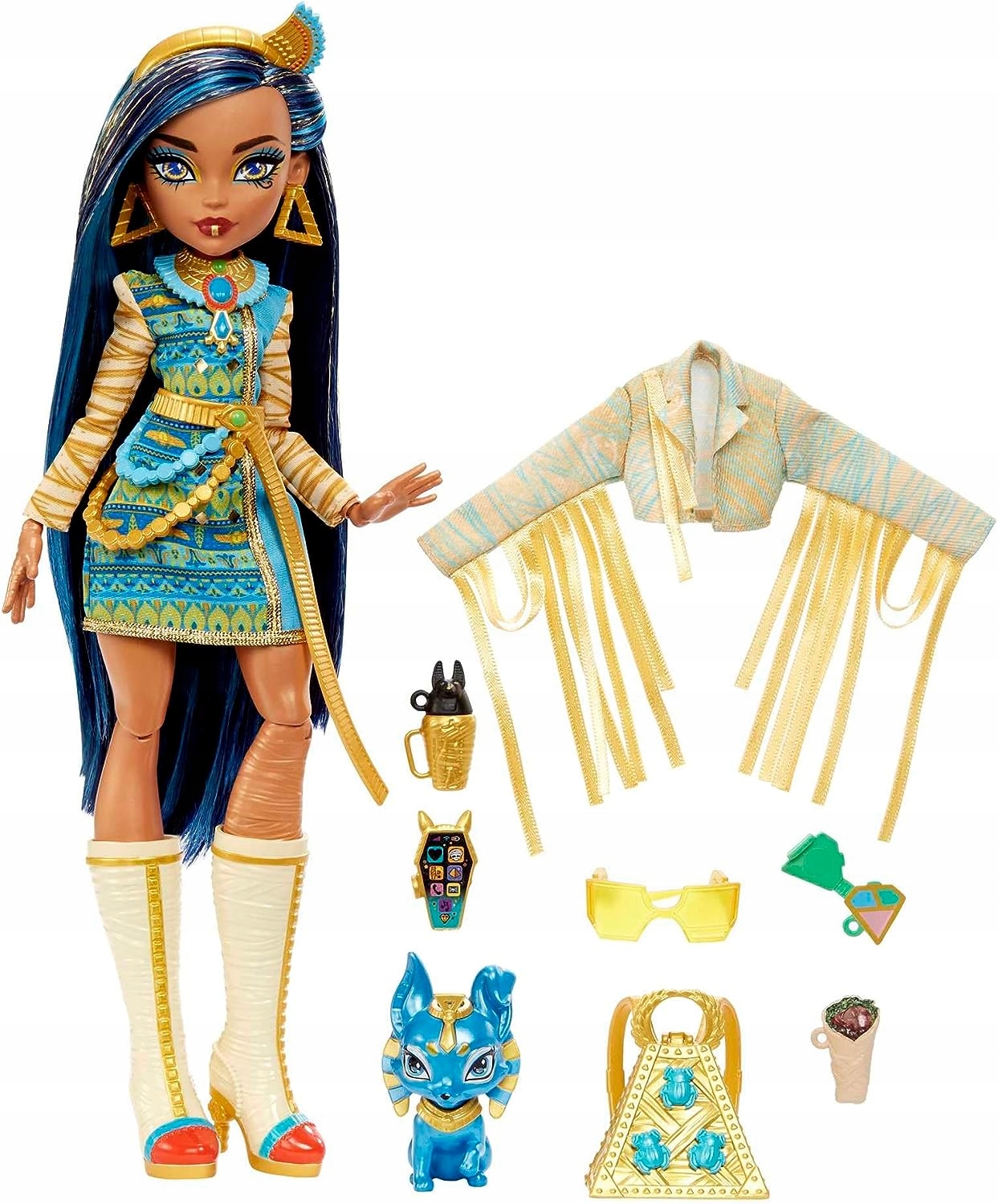 LALKA MONSTER HIGH Cleo de Nile ZESTAW + AKCESORIA HHK55 Marka Mattel