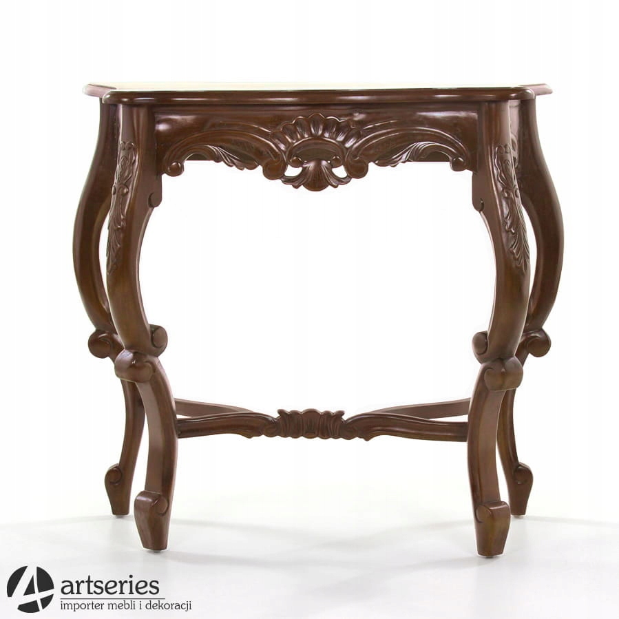 Rzeźbiona drewniana konsola stolik przyścienny