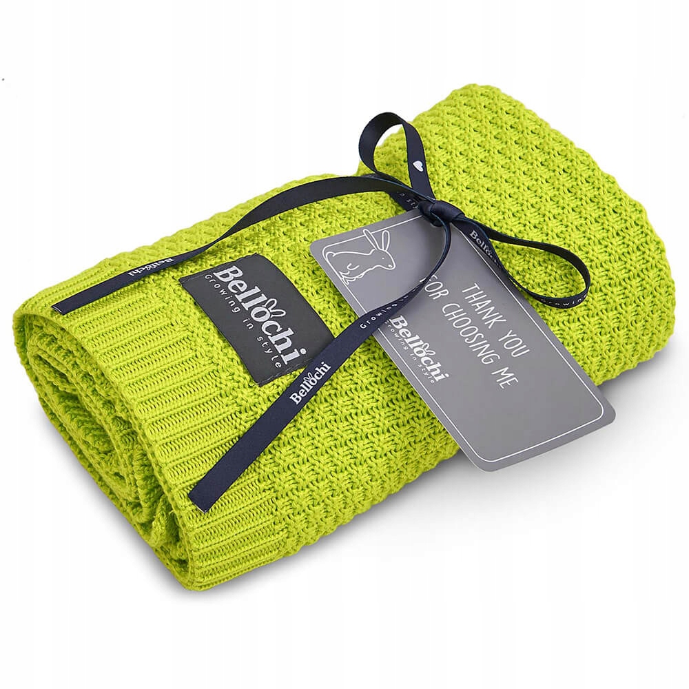 Bambusowy kocyk tkany PREMIUM 80x100 otulacz lime