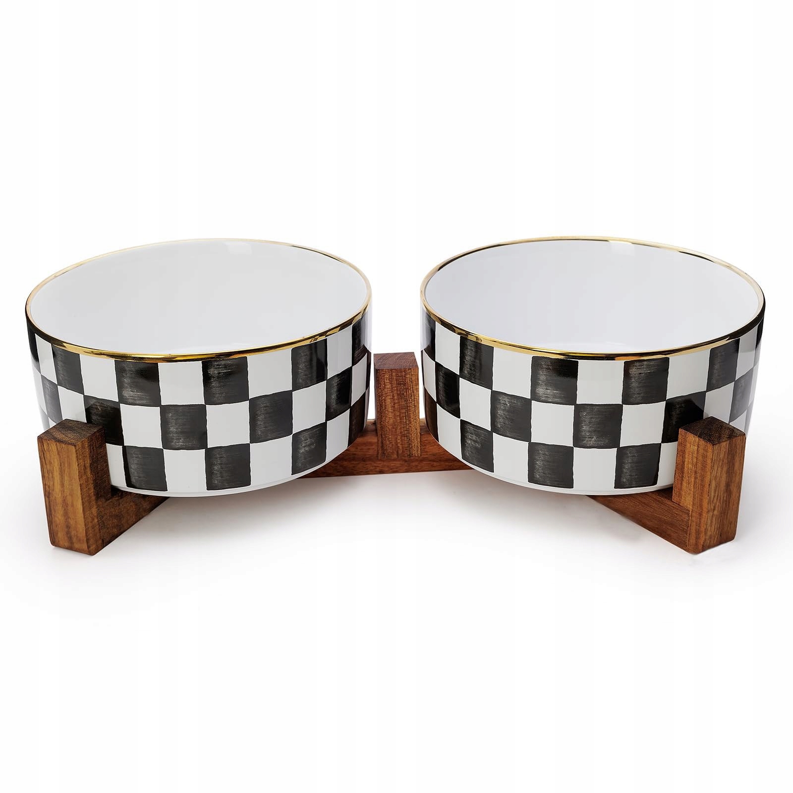 Levně Čeramatický set misek pro psy s podstavcem pro malé a středně velké psy 15,5 cm