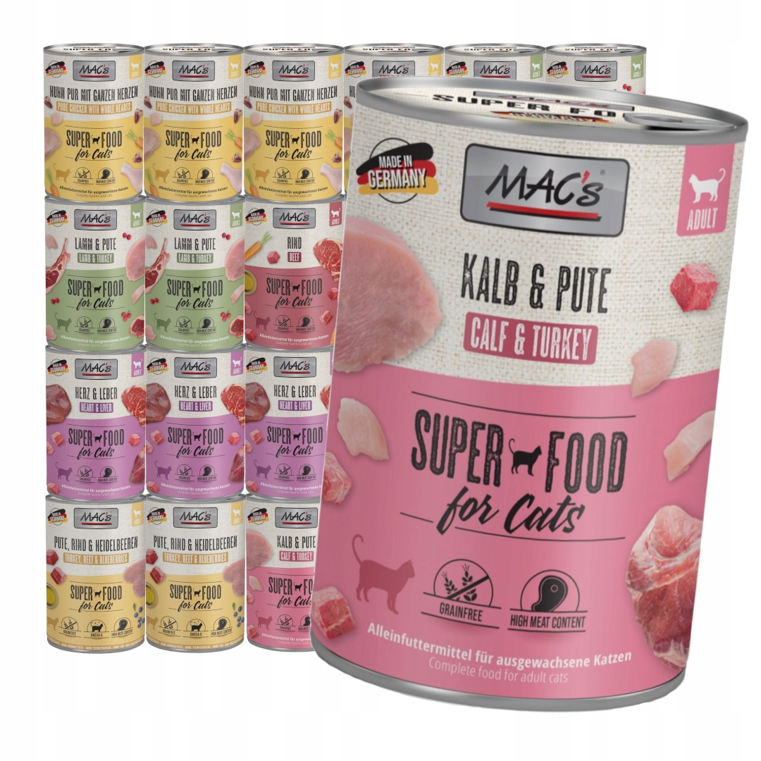 MAC's 24x400g Mokra Karma Dla Dorosłych Kotów Mix 6 Smaków