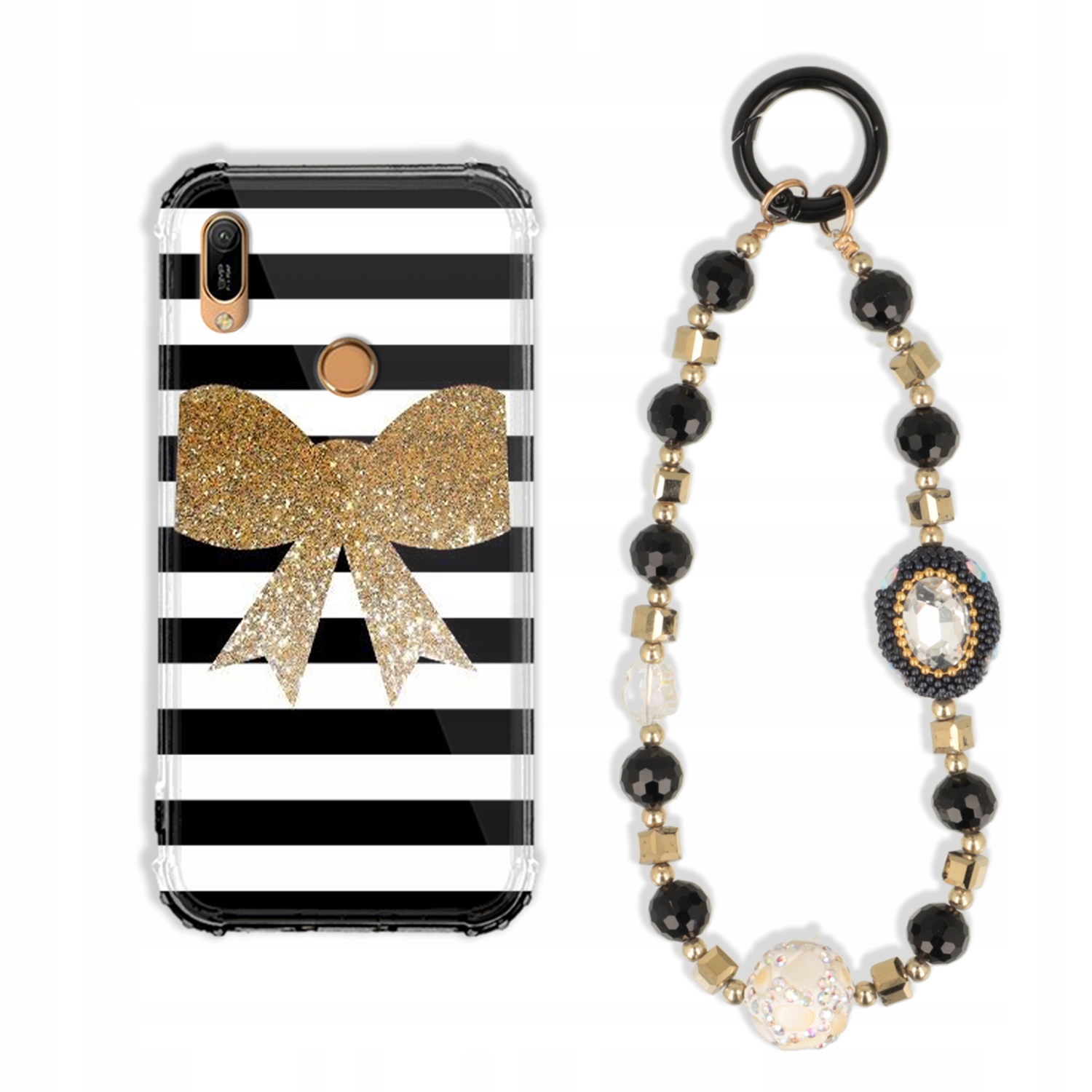 Puzdro Na Huawei Y6S Case Antishock Zirkóny Čierno-zlaté |odolné|pevné