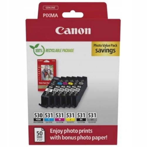 Canon PGI530/ CLI 531 Pgbk/ C/ M/ Y/ Bk/ Gy Photo Value 6117C004