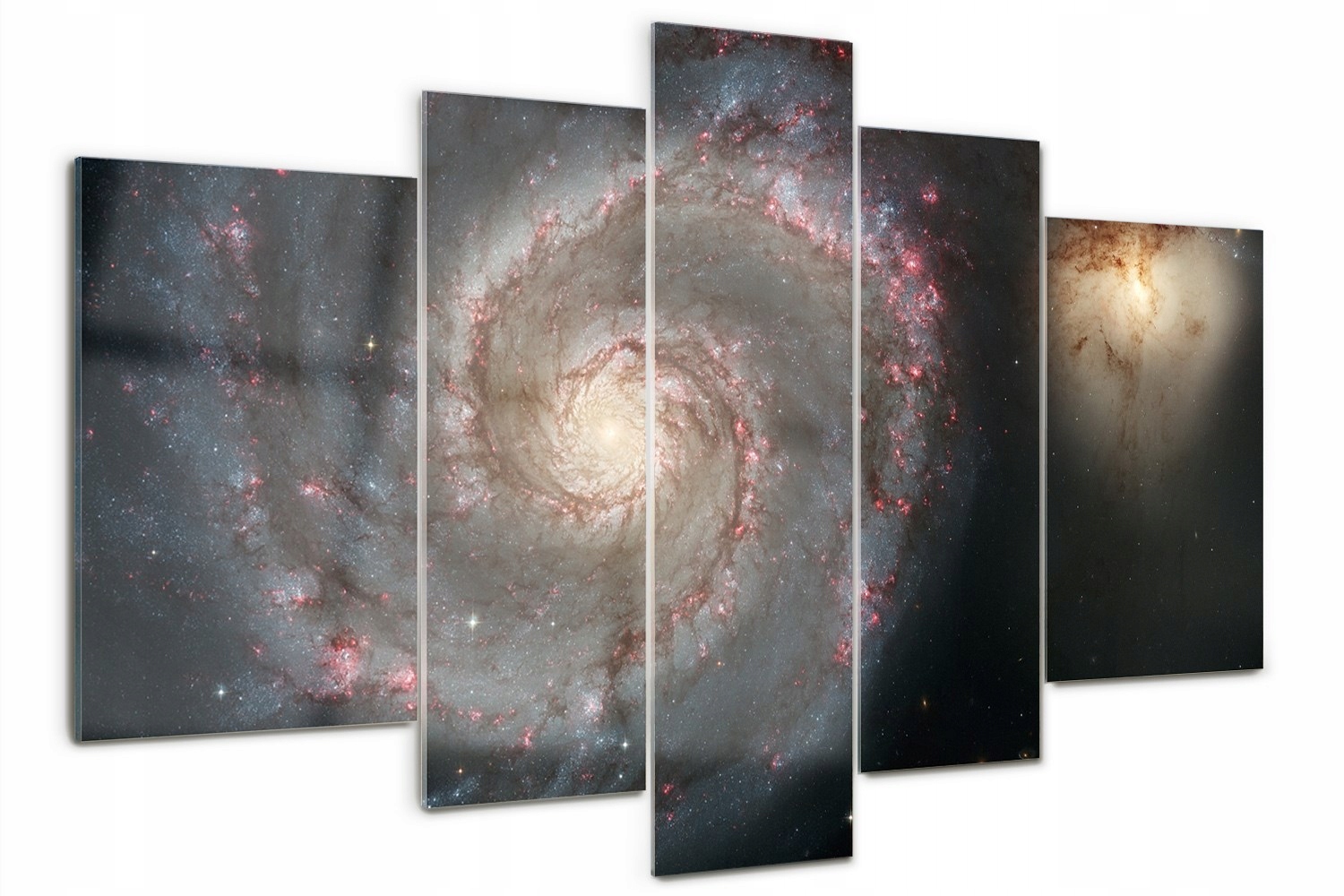 Skleněný obraz velký triptych do obývacího pokoje Mlhovina