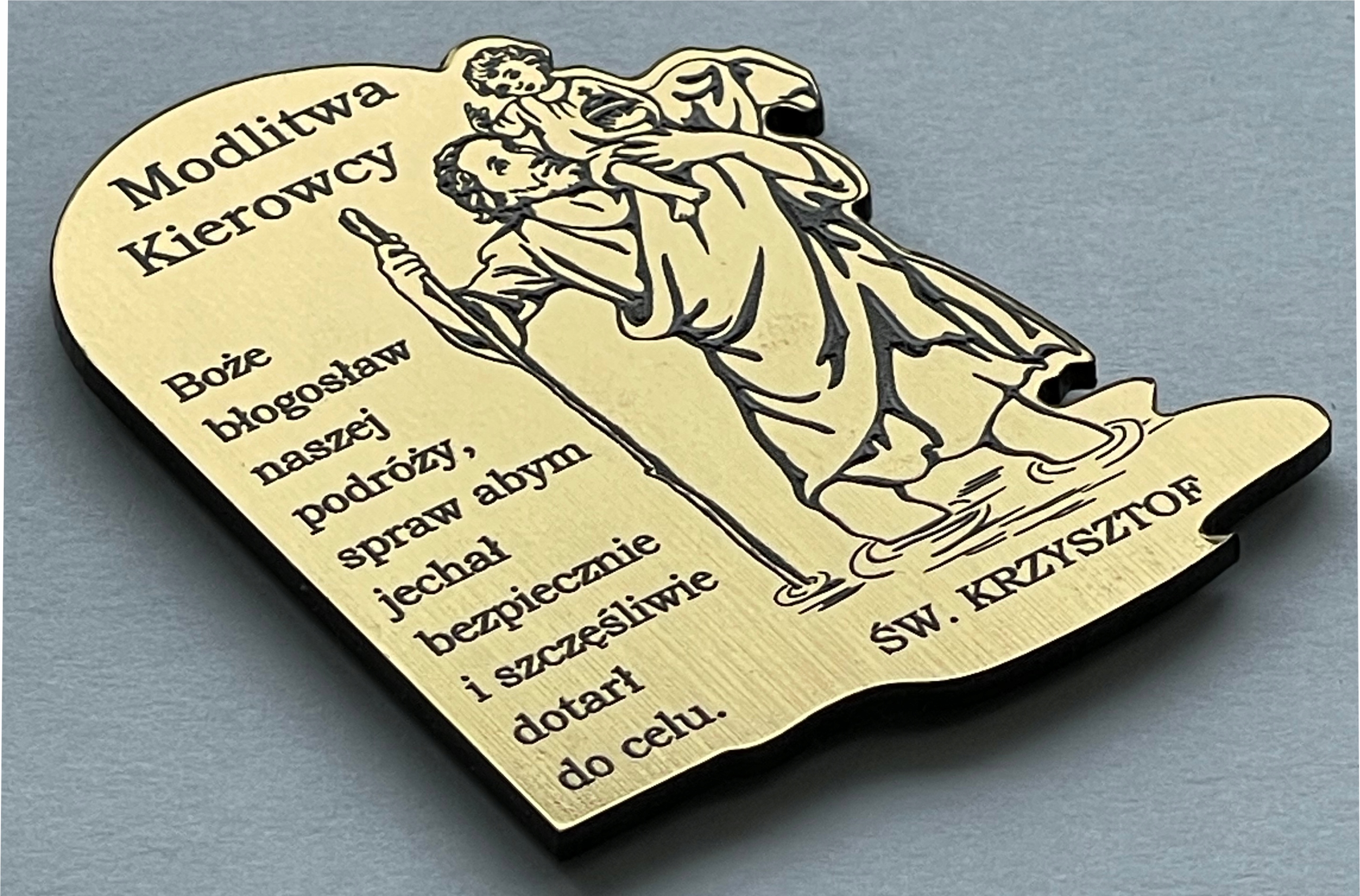 PLAKIETKA DO SAMOCHODU ŚWIĘTY KRZYSZTOF PATRON KIEROWCÓW MODLITWA KIEROWCY Marka bez marki