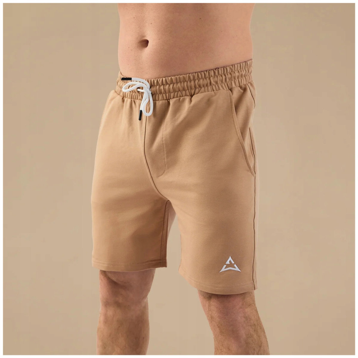 Allwear Spodenki Basic Krótkie Męskie Beżowe XL Siłownia Szybkoschnące