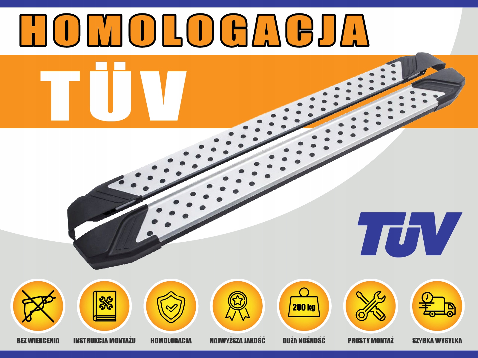 Stopnie boczne Skoda YETI 2009-17 orurowanie TUV Producent Scoutt