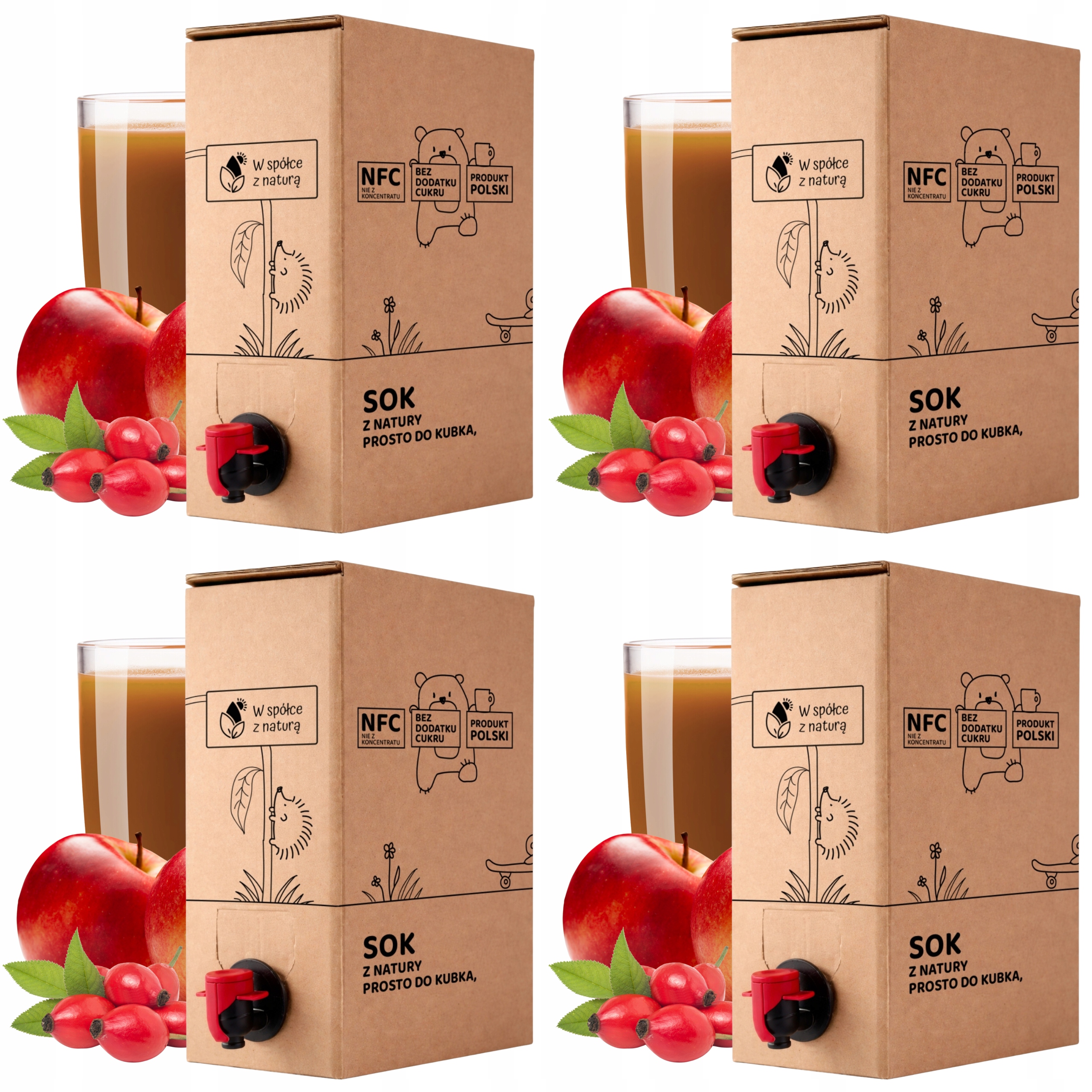 Sok z Jabłek i Dzikiej Róży 3l 100% Nfc Sok Jabłko-Dzika Róża 3l zestaw