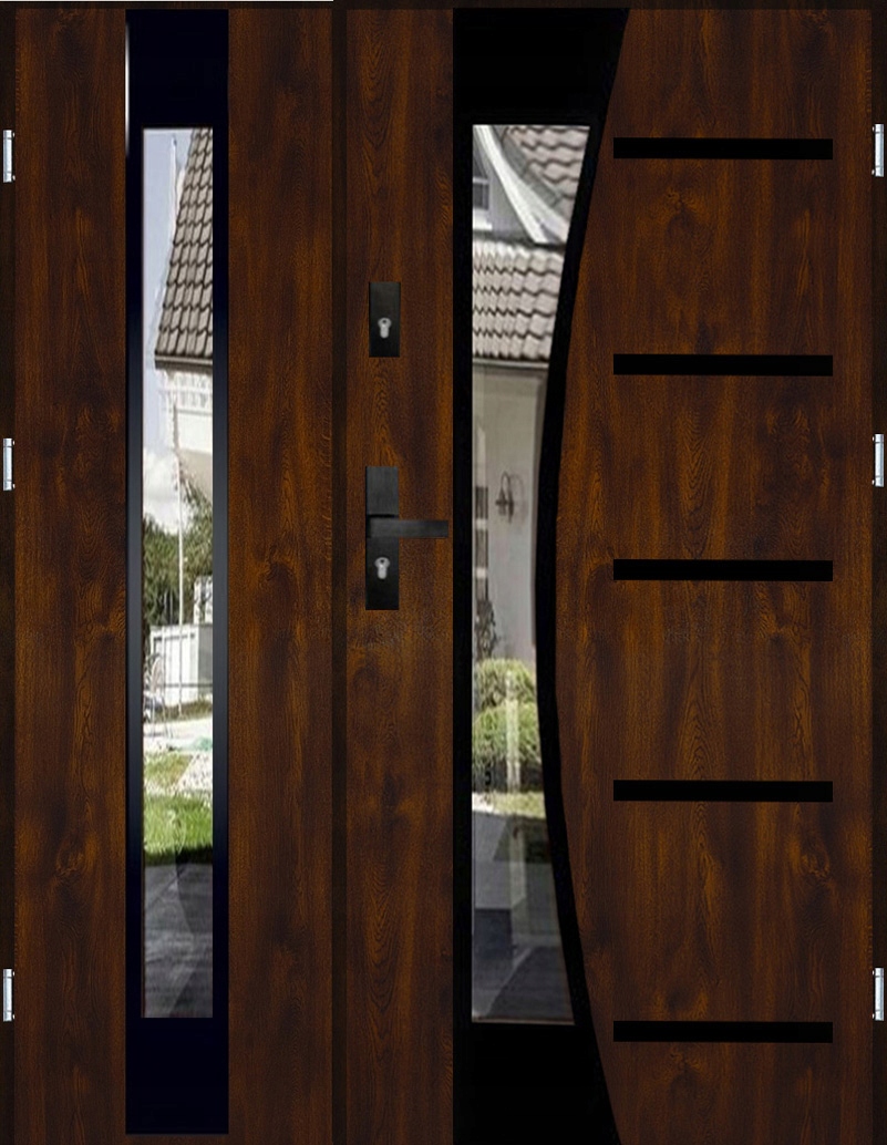 DRZWI ZEWNĘTRZNE DWUSKRZYDŁOWE DS INOX 14ZD BLACK 131CM