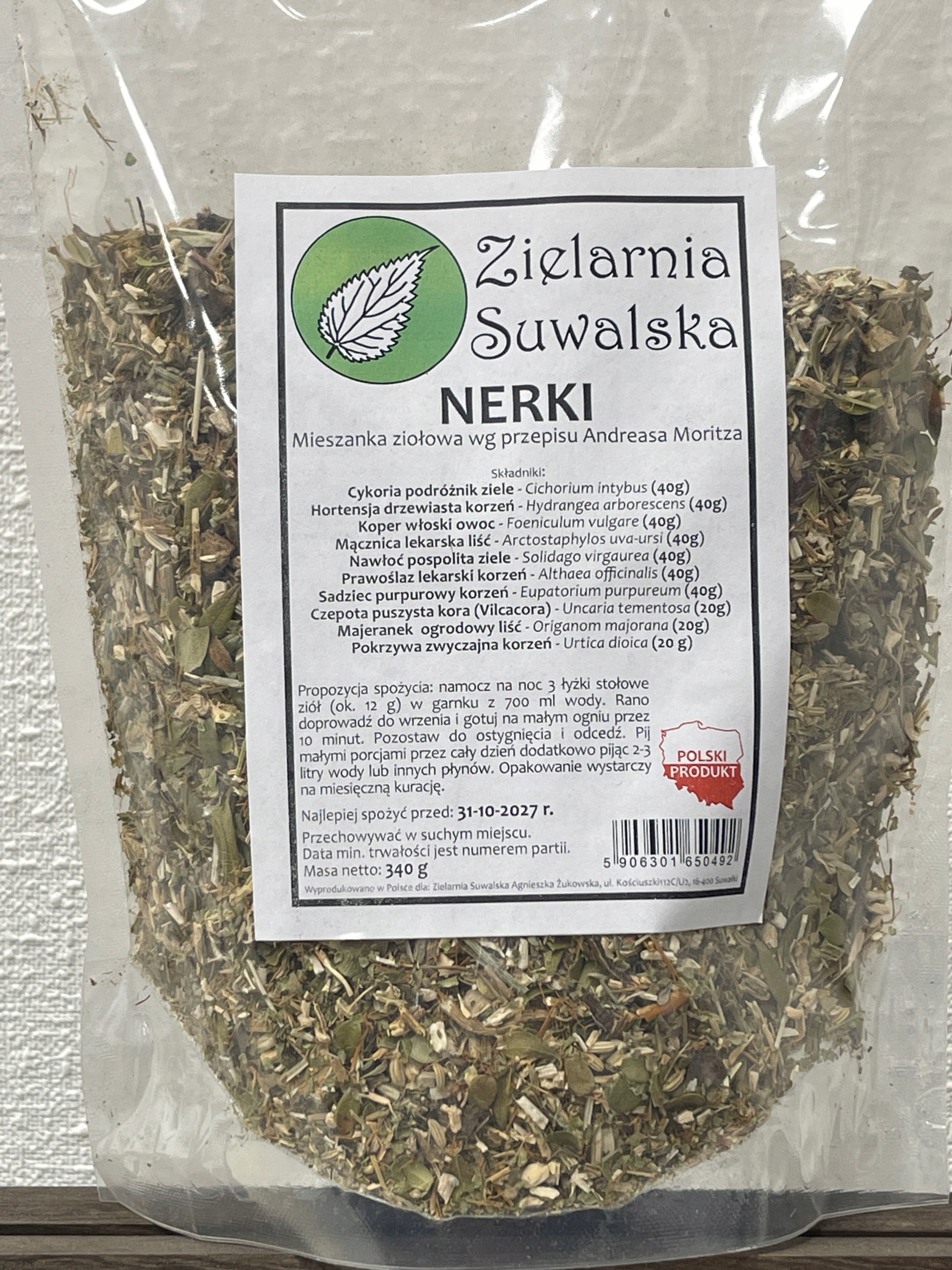 Mieszanka ziołowa Nerki 340 g wg Andreasa Moritza Zielarnia Suwalska