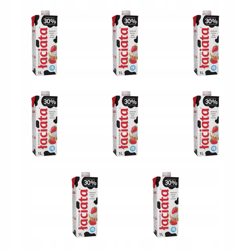 Smetana Uht Łaciata 30% karton 1L X8