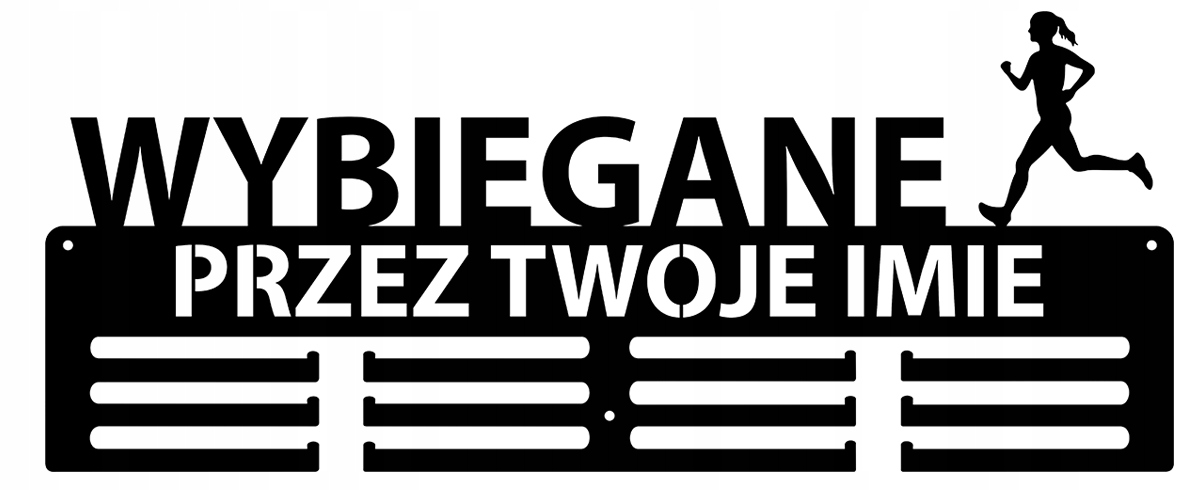 Věšák držák na medaile háček Jméno libovolný nápis logo vyběhnuté