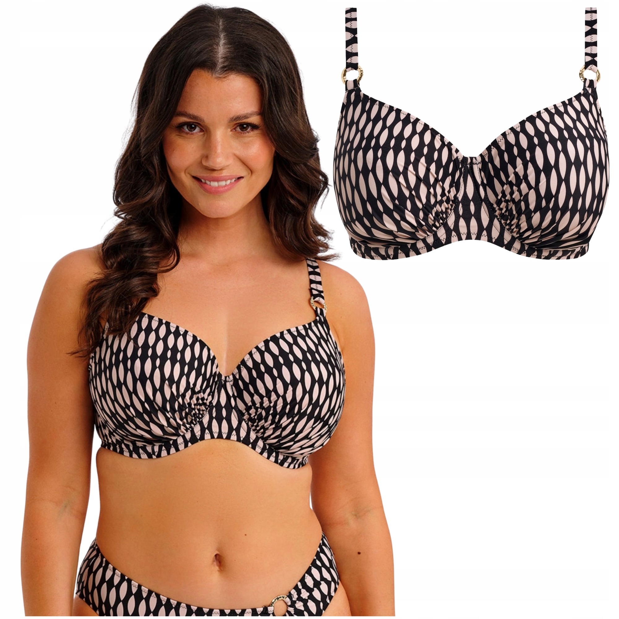 Plavková podprsenka měkká, elegantní podprsenka Fantasie Shell Bay 32G/70I