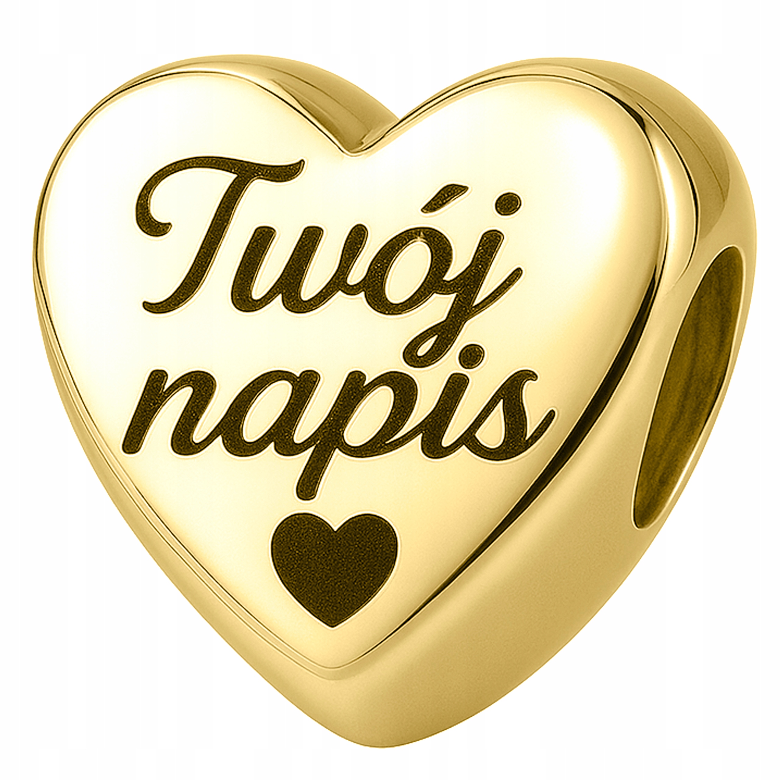 Zlatý přívěsek Vaše Gravírování srdce s gravírováním gravírovaným srdcem s nápisem Stříbro 925