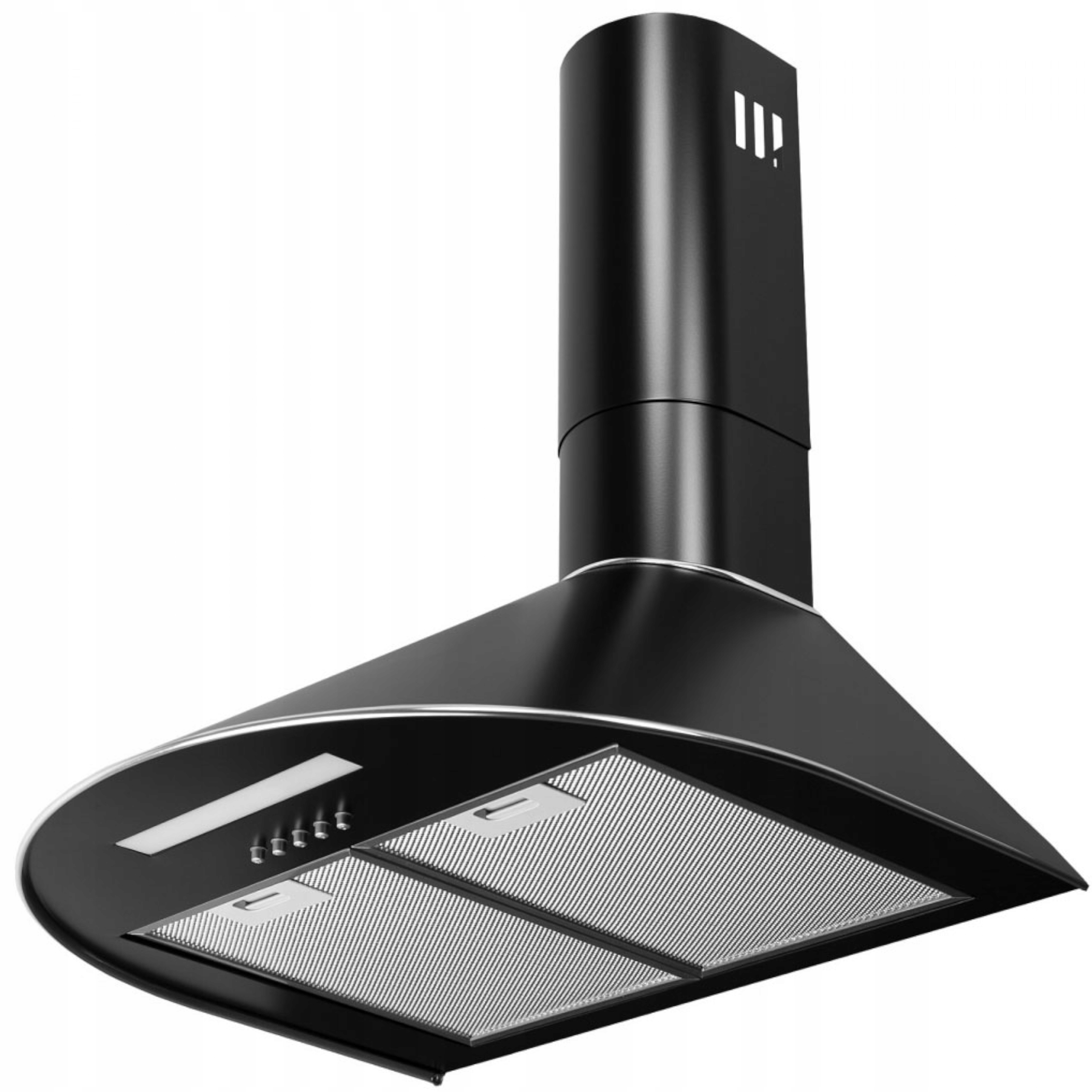 Okap Kuchenny Kominowy Maan Czarny Led 60cm Cichy