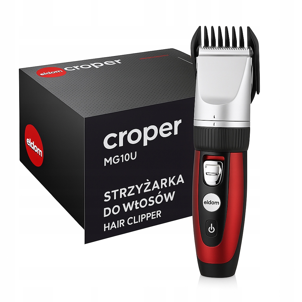 Maszynka Do Strzyżenia Włosów Strzyżarka Mocna Funkcjonalna Czerwonosrebrna