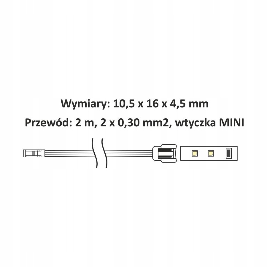 Przewód z minikonektorem taśma LED 8 mm DO LINE XL Kod producenta MO-LF08-2M-D2