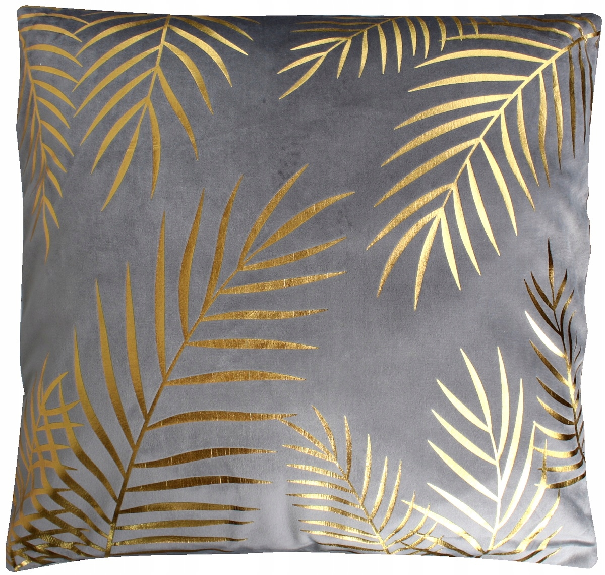 

Poszewka Na Poduszkę Szara Złota Folia Liście