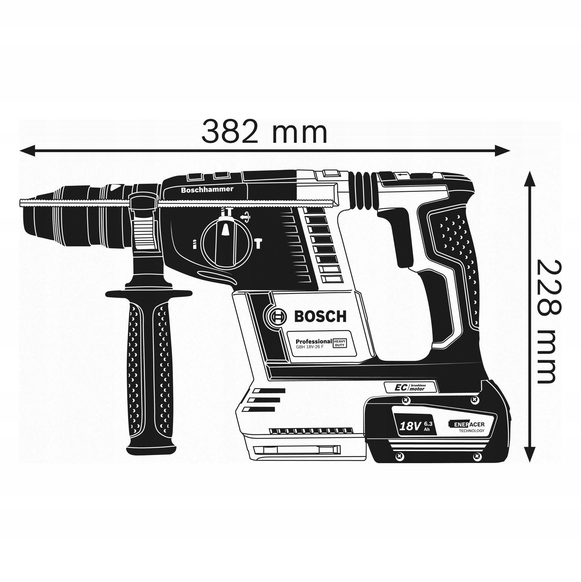BOSCH Professional Młotowiertarka 18V GBH 18V-26 F SDS Plus Bez Akumulatora — miniatura 2
