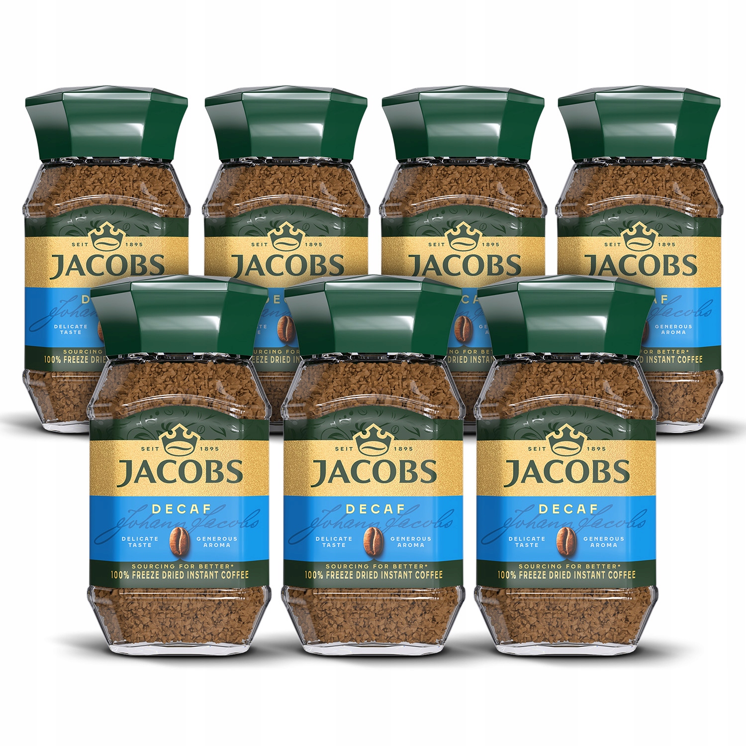 Zestaw kawa bezkofeinowa rozpuszczalna Jacobs Decaff 7x100g