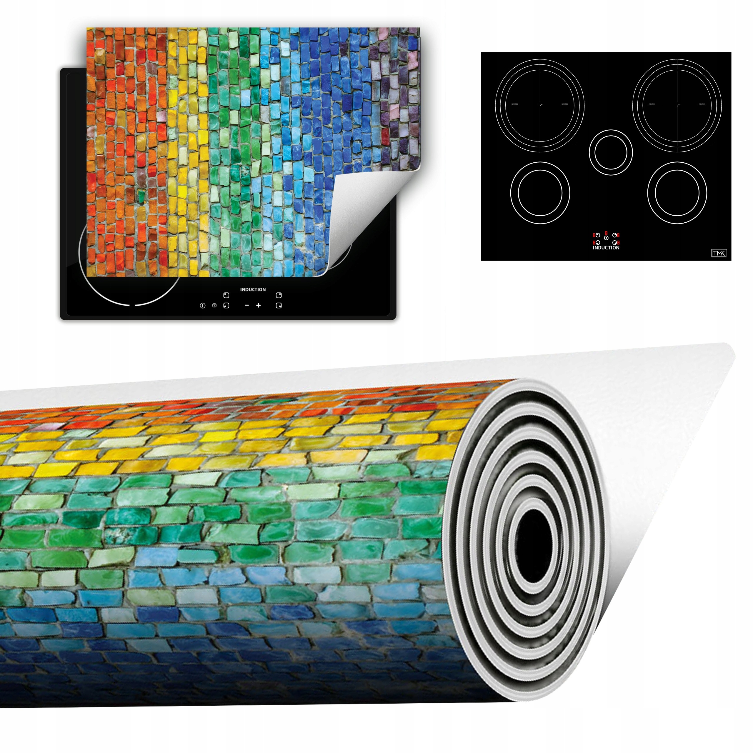 Vinylová Podložka Do Kuchyně Více Místa 70x52 barevná cihlová